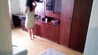 Teen hairless her legs and snatch then went to get dressed