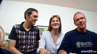 Naive German Cuckold let his Anorexic wife Screw Stranger