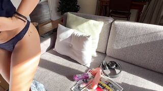Sexy car loving milf get's treated to an fantastic orgasm by her husband.