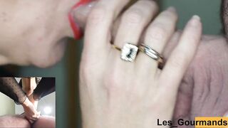Big knob fellatio and gulp – view from beneath