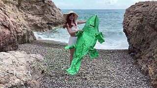 vlog 1 Lissa Brown goes to a nudist beach to film a custom video fucking outdoors