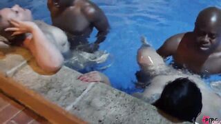 POOLSIDE ORGY FEATURING SWINGERS AND PORNSTARS
