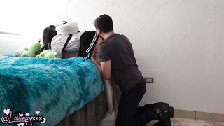 Tiny Schoolgirl Spanked Hard with Belt on Her Consummate Ass - Creampie to Make Her His