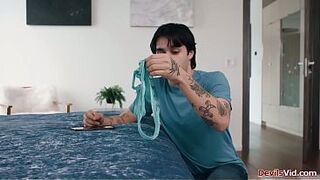 Big bazookas Ryan Keely was caught by her stepson cheating.The chap promised to keep silent in exchange of him licking and fucking his stepmoms bushy cunt