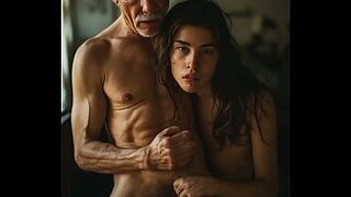 Very tiny petite 18 year old seduced by old Grand-dad & Banged like a bitch ( male voice over ) AI generated