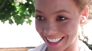 Lesbians cunt licking vintage vibrator playing in the garden