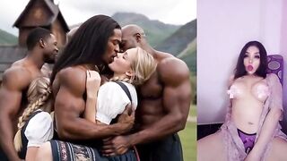 Blonde MILF takes two giant schlongs - Visit the "Ai hawt experience" channel to watch the full movie scene