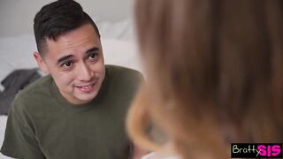 Tall Lucy Foxx Rides Newbie Stepbro Huge Jock Deep To Explosive Creampie