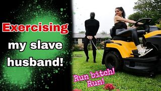 Training Zero Run Whore Run! Exercising my Femdom Slave Outdoors Public Humiliation