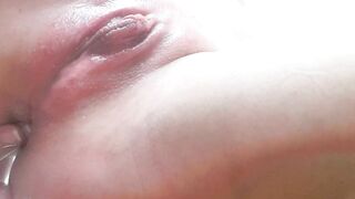 Teen masturbates in lace panties, takes 'em off, fingers and cums