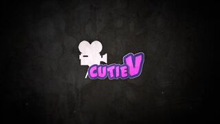 Cutie rides dildo on counter
