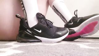 Nike Sneakers Taking Off Feet Play Long Socks