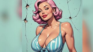 Big Boob Sweethearts in Swimsuits Art