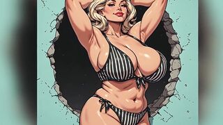 Big Boob Sweethearts in Swimsuits Art