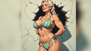 Big Boob Sweethearts in Swimsuits Art