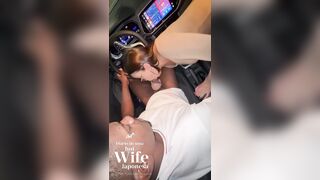 The cuckold paid extra for the Uber driver to bang his sexy wife's butt without a dick-sock. The driver came inside.