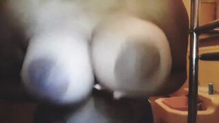 Rubbing my big titties
