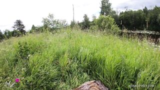 Follow Me & Fuck Me - Cum on the Big Booty 18 y.o Girlfriend Outdoor