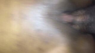 Husbands pounds wife from behind