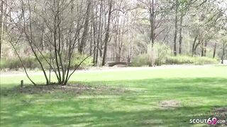 German College Teen Elisa Seduce to Fuck in Park in Berlin