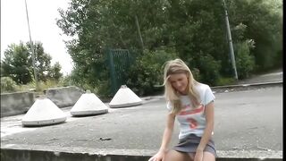 18 Year Golden-haired Cutie first Porn Casting