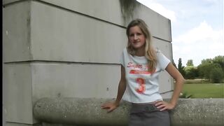 18 Year Golden-haired Cutie first Porn Casting