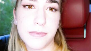 19-year old pliant Lexi Grey drinks piss in the woods