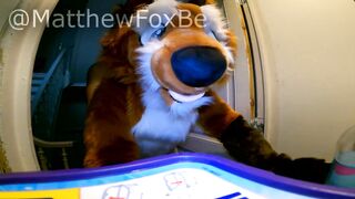 Matthew Fox gets stuck in the washing machine and drilled by a twink ( Fursuit / Furry / Mursuit )