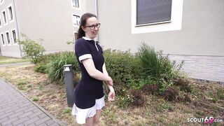 GERMAN SCOUT - Slender and Shy German Glasses Student Girl Ronya Rabe at Casting Bang