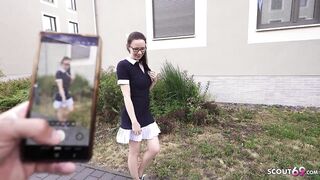GERMAN SCOUT - Slender and Shy German Glasses Student Girl Ronya Rabe at Casting Bang