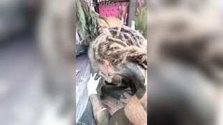 Wild Tattoo Shop Moment - Tattooing While Giving a Head