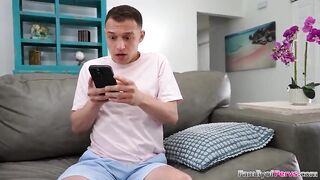 Stepbro goes wild when this man lets AI generate his stepsis Kimmie Haze with his shlong in her mouth.The petite redhead finds out and takes his weenie out