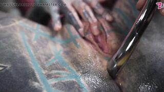 Solo Anal Masturbation - Pink Lace Corset and Steel Toy