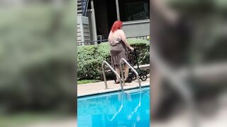 Summer Has Arrived! Time for the first Visit to the Pool Sexy Big Nurse Vicki Style!