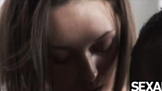 Watch cute girl's eager blow job-job and intense creampie orgasm