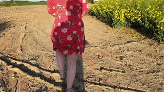 ⭐ Alice - Squatting to piddle in public outdoors - for all you pee lovers out there ;)