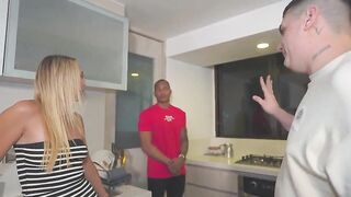 Perfect golden-haired destroyed by huge BBC!