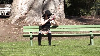 Teaser - Flashing my pussy at the park!
