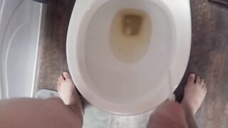 Peeing in advance of fucking stepsister