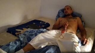 polish dude stroking to orgasm