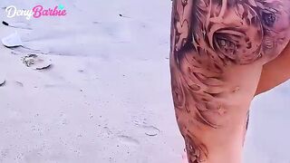 This man ripped open the blonde's snatch and made the married woman cry on the beach.
