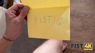 FIST4K. Brave woman in black stockings receives thrills