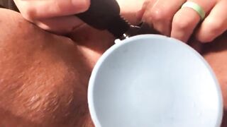 Overweight twat squirting orgasm screwing myself