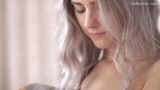 Russian cute chick Tieny masturbates her taut vagina