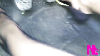 Carnal Driving in Black Suede Pumps with Thin Metal High Heels