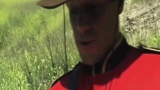 Mature Brunette MILF Sucks and Rides Jock Outdoors