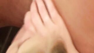 Golden-haired Spreads Leaking Pussy Wide in Shower