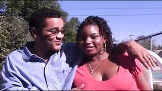 Black and White Interracial 3-some for a Ebony Twat