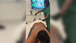 Leyne Rodriguez: Hawt Lalin cutie in Massage Uniform Gives an Intense Oiled Session