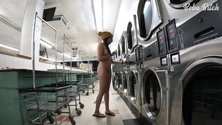 I Locked my Raiment in the Dryer at a Public Laundromat - ENF Public Masturbation and SQUIRT